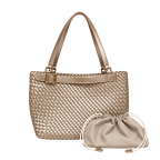 WOVEN BUCKLE TOTE SET - GOLD