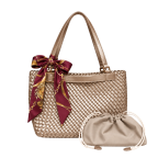 WOVEN BUCKLE TOTE SET - GOLD