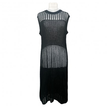 CROCHET DRESS/SWIM COVER UP - BLACK