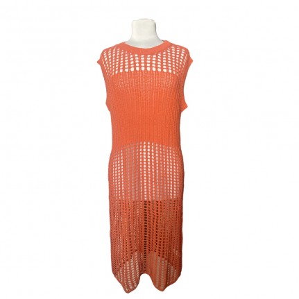 CROCHET DRESS/SWIM COVER UP - RUST