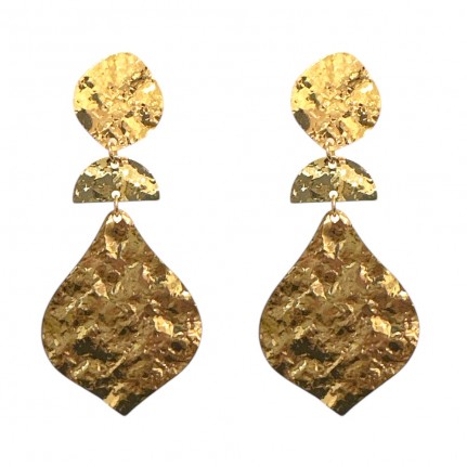 GEOMETRIC DROP EARRINGS - GOLD DIPPED 