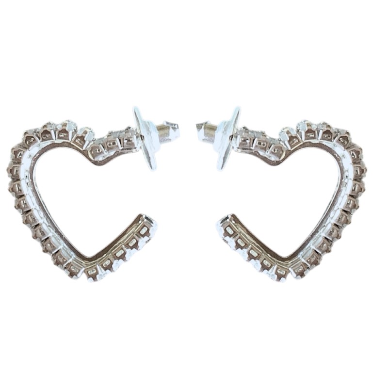 HEART SHAPE EARRINGS - SILVER 