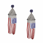 BEADED DROP EARRINGS - FLAG 