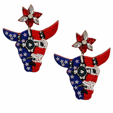 SEED BEAD EARRINGS - LONGHORN 