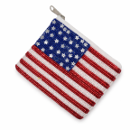 SEED BEADED COIN PURSE - FLAG 