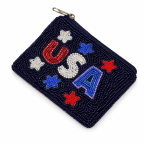 SEED BEADED COIN PURSE - USA 