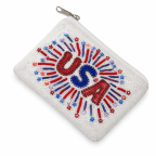 SEED BEADED COIN PURSE - USA 
