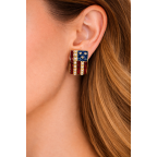 FLAG STUD EARRINGS - GOLD 