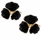 FLOWER EARRINGS - BLACK 