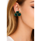 FLOWER EARRINGS - EMERALD