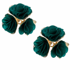 FLOWER EARRINGS - EMERALD