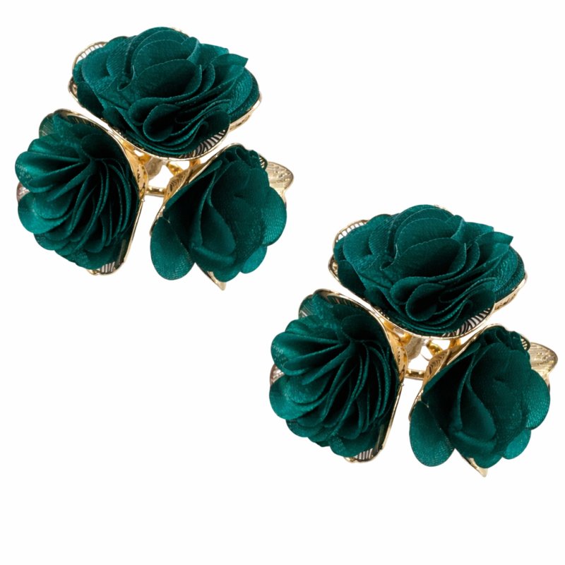 FLOWER EARRINGS - EMERALD