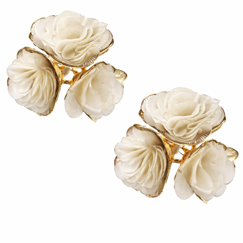FLOWER EARRINGS - IVORY
