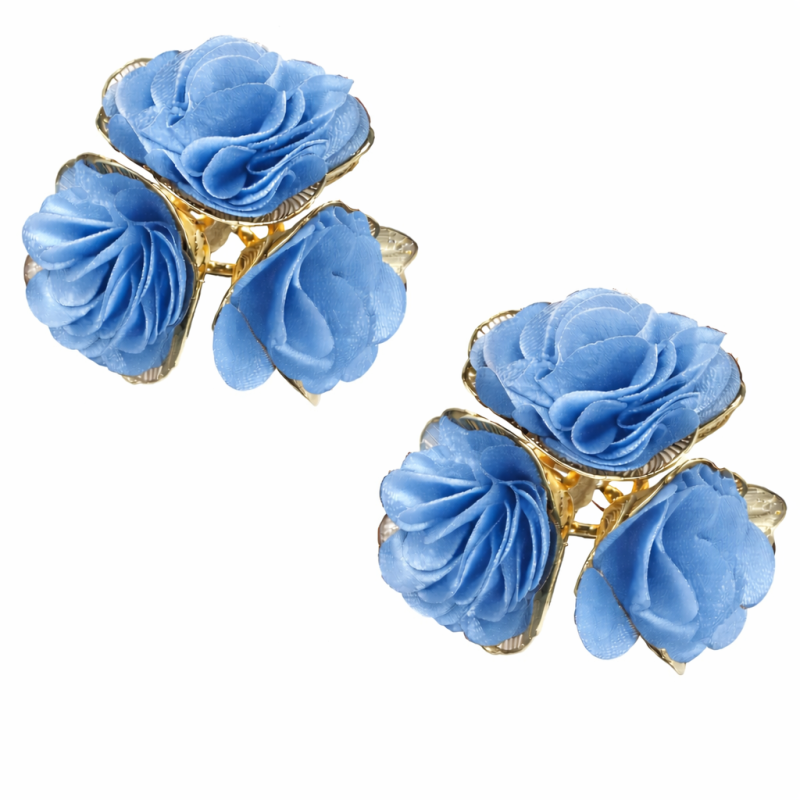 FLOWER EARRINGS - LIGHT BLUE 