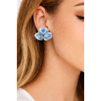 FLOWER EARRINGS - LIGHT BLUE 