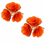 FLOWER EARRINGS - ORANGE 
