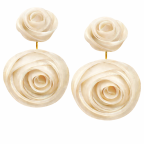 FLOWER DROP DOWN EARRINGS - IVORY