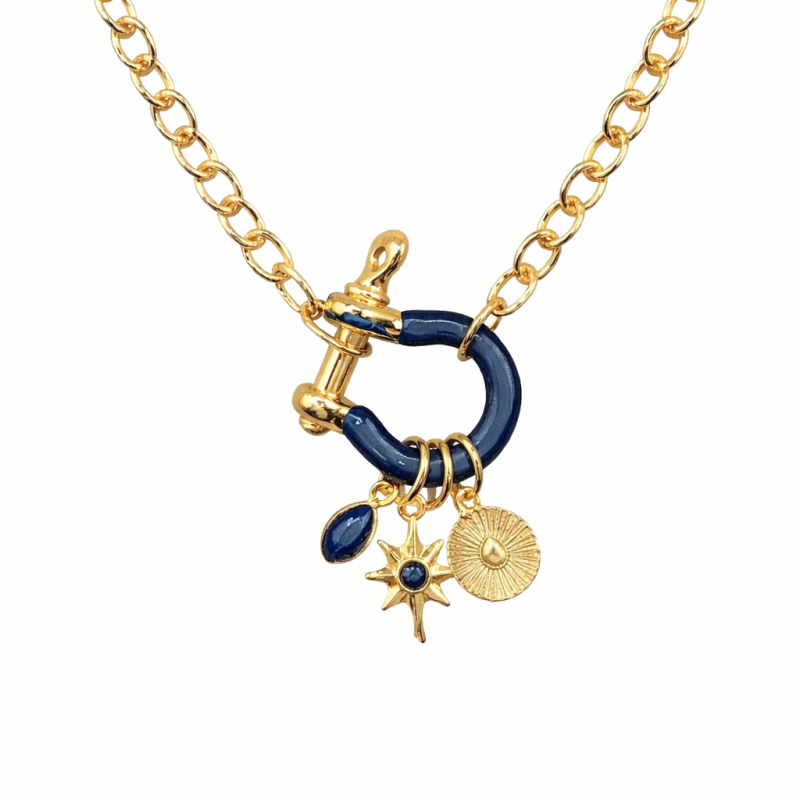 HORSEBIT NECKLACE - NAVY