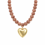 RESIN HEART NECKLACE - BLUSH 