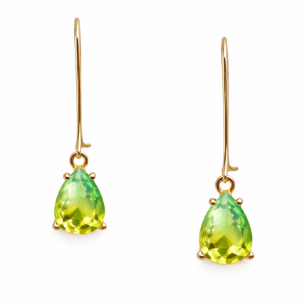 SMALL FISHHOOK RHINESTONE EARRINGS - MINT