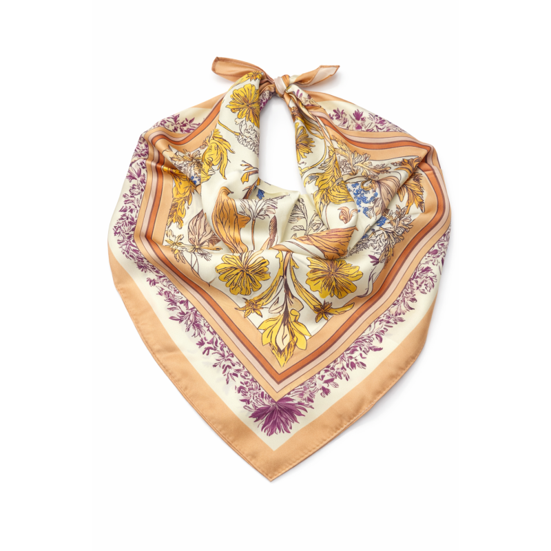 SILK SCARF - BEIGE 