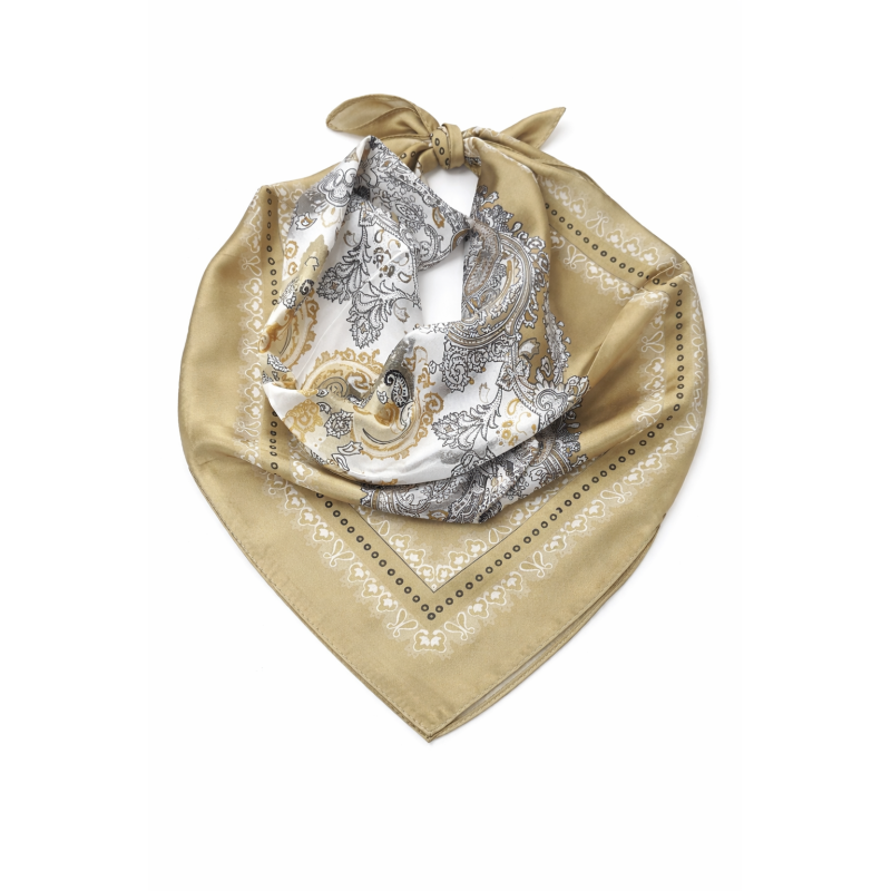 SILK SCARF - BEIGE 