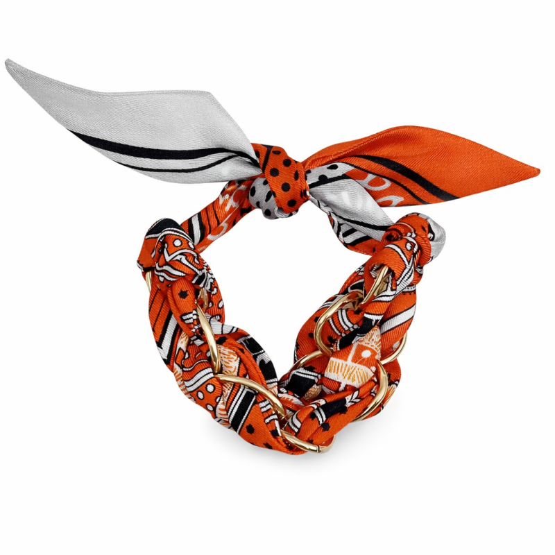 TIE ON SCARF BRACELET - ORANGE 