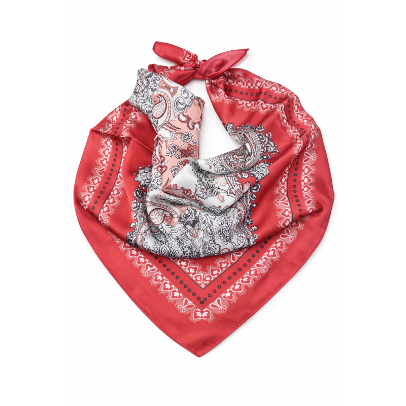 SILK SCARF - RED 