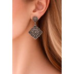WESTERN DANGLE EARRINGS - SILVER 