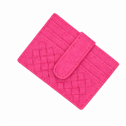WOVEN CARD HOLDER - HOT PINK