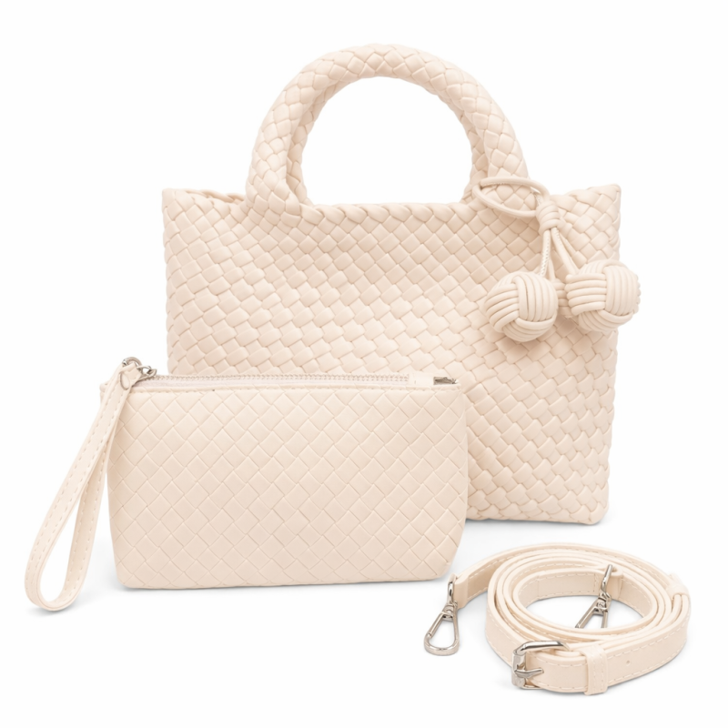 WOVEN TOTE BAG - IVORY