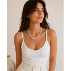 BEADED NECKLACE - WHITE 