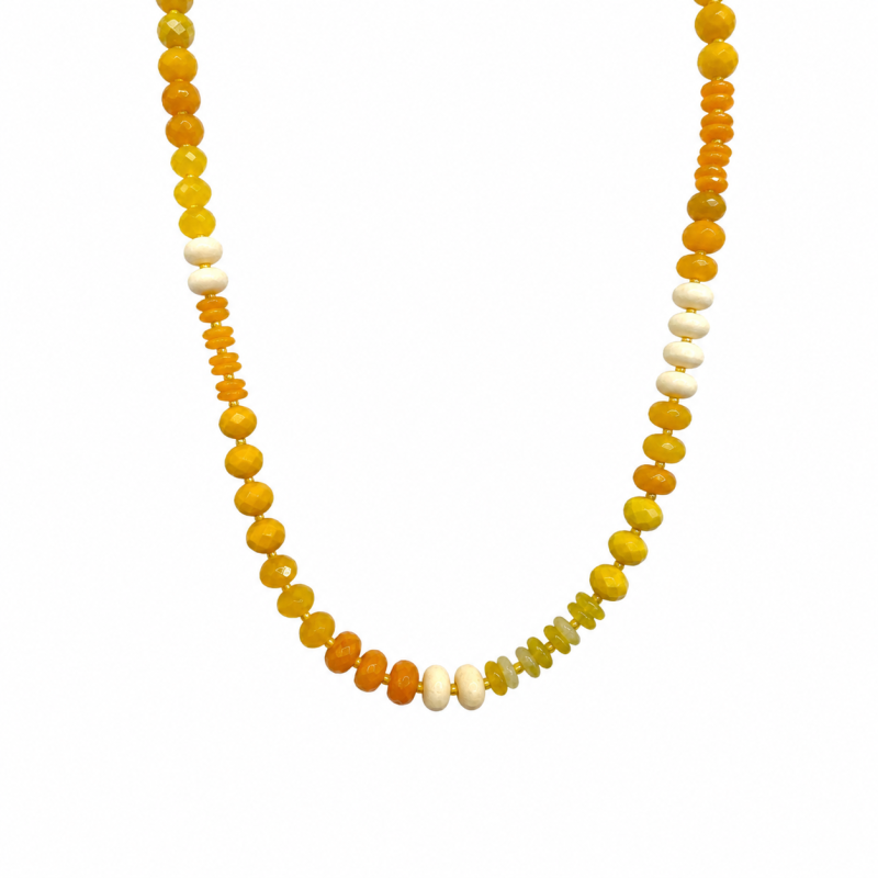BEADED NECKLACE - YELLOW 