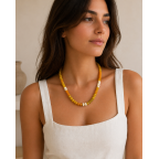 BEADED NECKLACE - YELLOW 