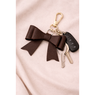 BOW KEYCHAIN - DARK BROWN 