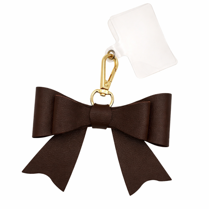 BOW KEYCHAIN - DARK BROWN 