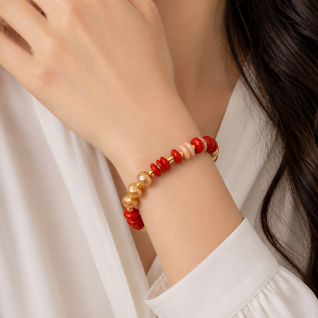 BEADED BRACELET - RED 