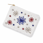 SEED BEAD COIN FIREWORKS BAG - WHITE 