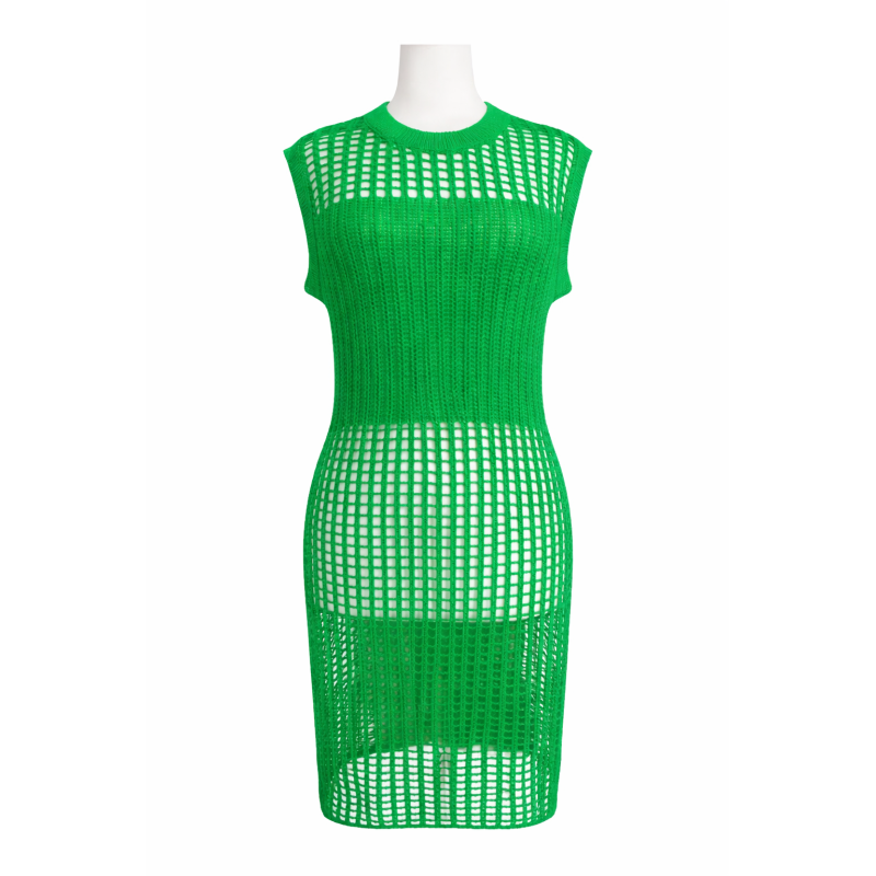 CROCHET DRESS/SWIM COVER UP - GREEN 