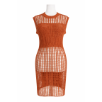 CROCHET DRESS/SWIM COVER UP - RUST
