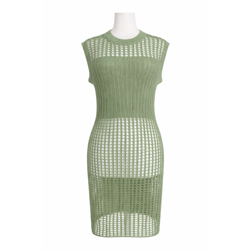 CROCHET DRESS/SWIM COVER UP - SAGE