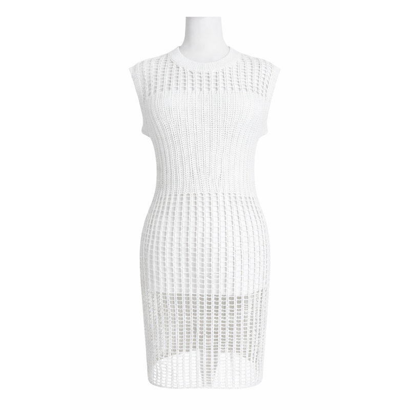 CROCHET DRESS/SWIM COVER UP - WHITE 