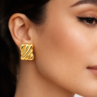 RECTANGLE EARRINGS - GOLD 