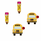 STUD EARRINGS - PENCIL & BUS 
