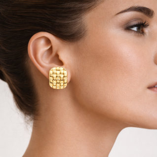 WOVEN PATTERN EARRINGS - GOLD 