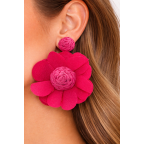 FLOWER EARRINGS - FUCHSIA 