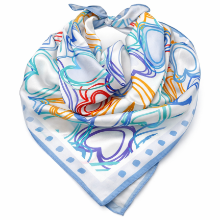 SILK SCARF - HEARTS 
