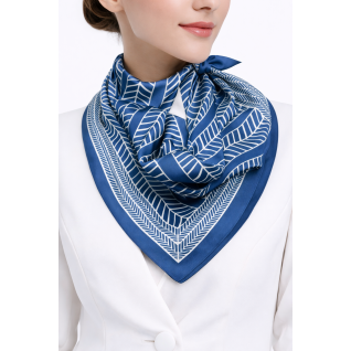 SILK SCARF - BLUE & WHITE 