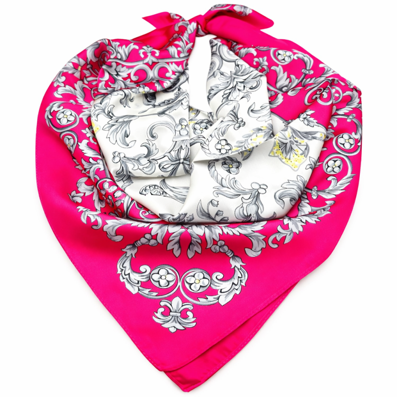 SILK SCARF - FUCHSIA 
