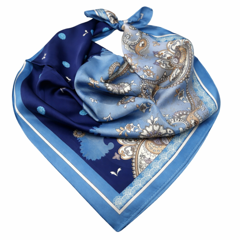 SILK SCARF - BLUE 